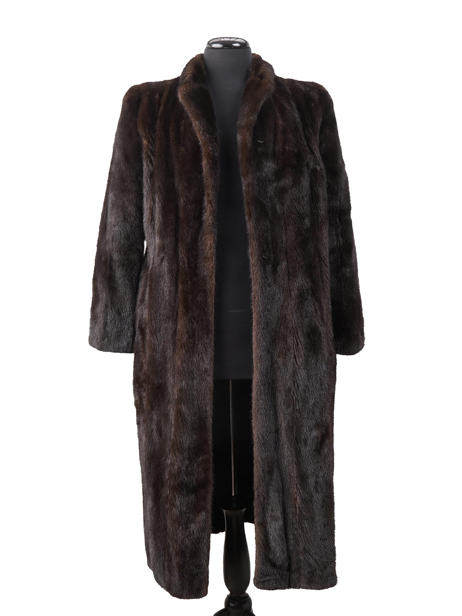 VINTAGE DARK WOMENS BLACKGLAMA MINK FUR COAT PIC-4